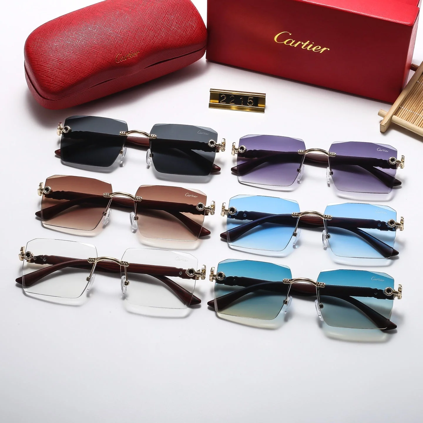 square frameless leopard head sunglasses 2215 square frameless leopard head sunglasses 2215