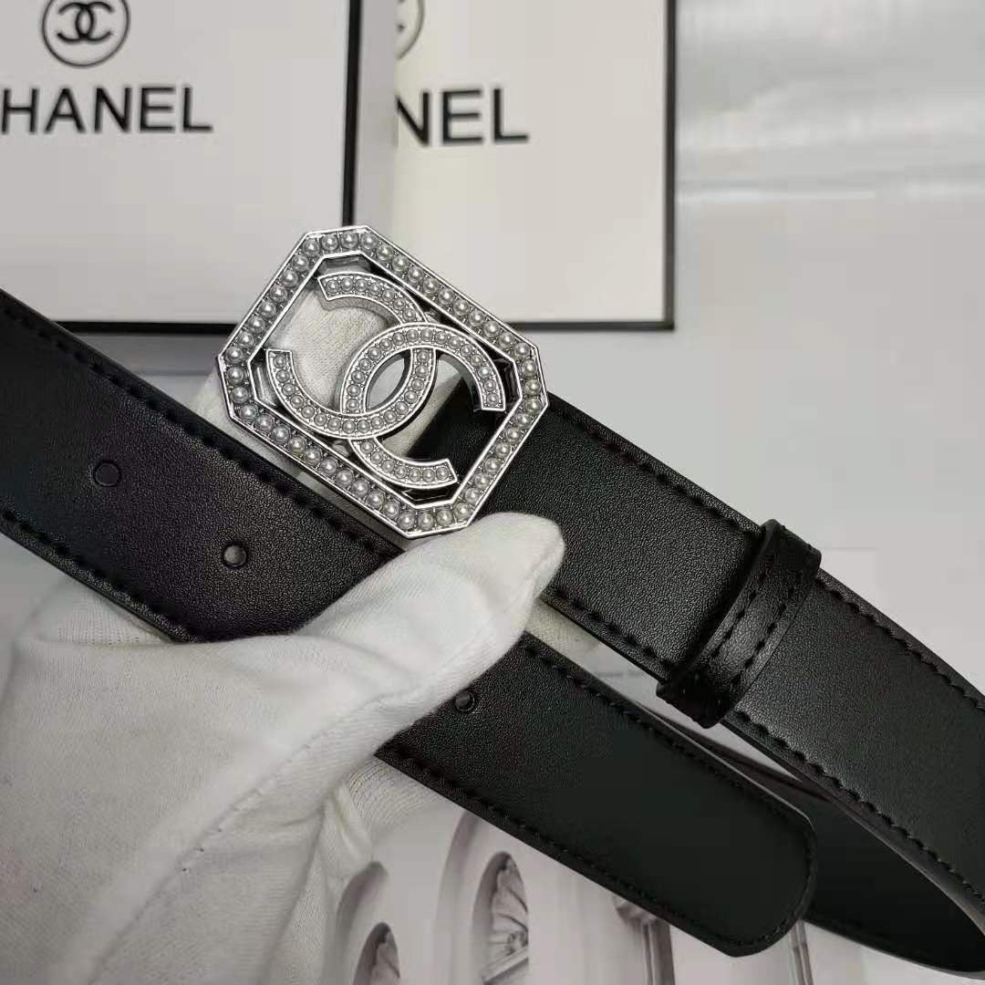 2 colors fashion pearl square buckle leather belt 2 colors fashion pearl square buckle leather belt