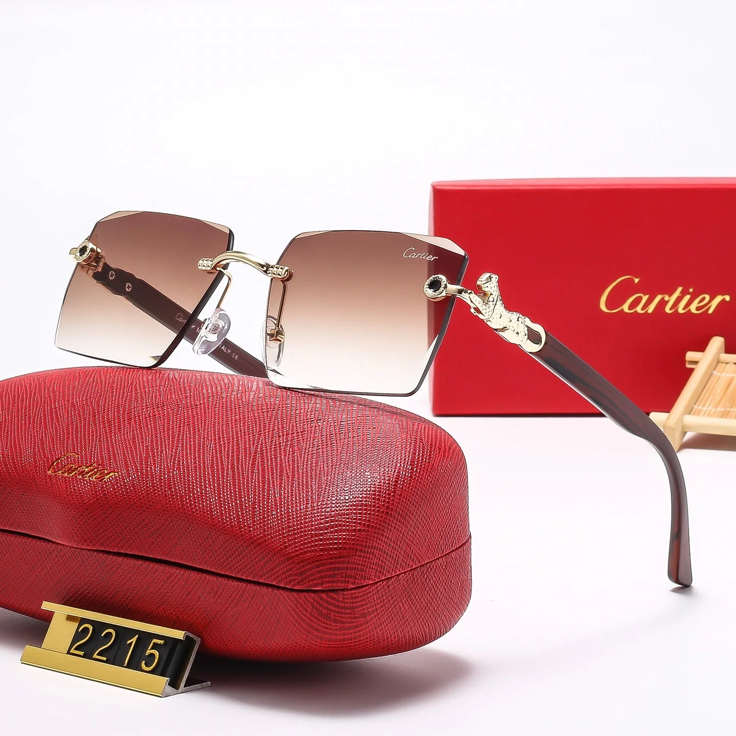 square frameless leopard head sunglasses 2215 square frameless leopard head sunglasses 2215